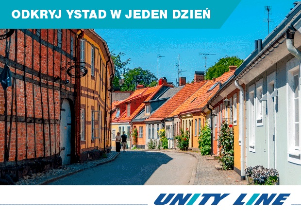 kolorowe domy przy uliczce w Ystad